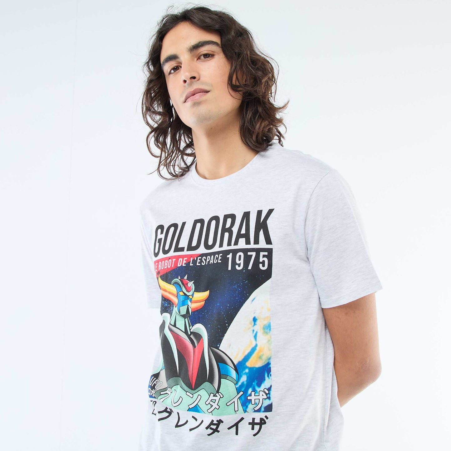 T-shirt imprimé 'Goldorak' GRIS