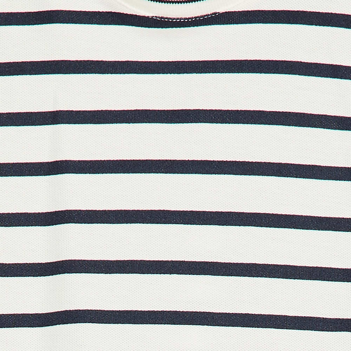 T-shirt rayé manches courtes en coton BLANC