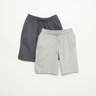 Lot de 2 shorts en jersey coton uni GRIS