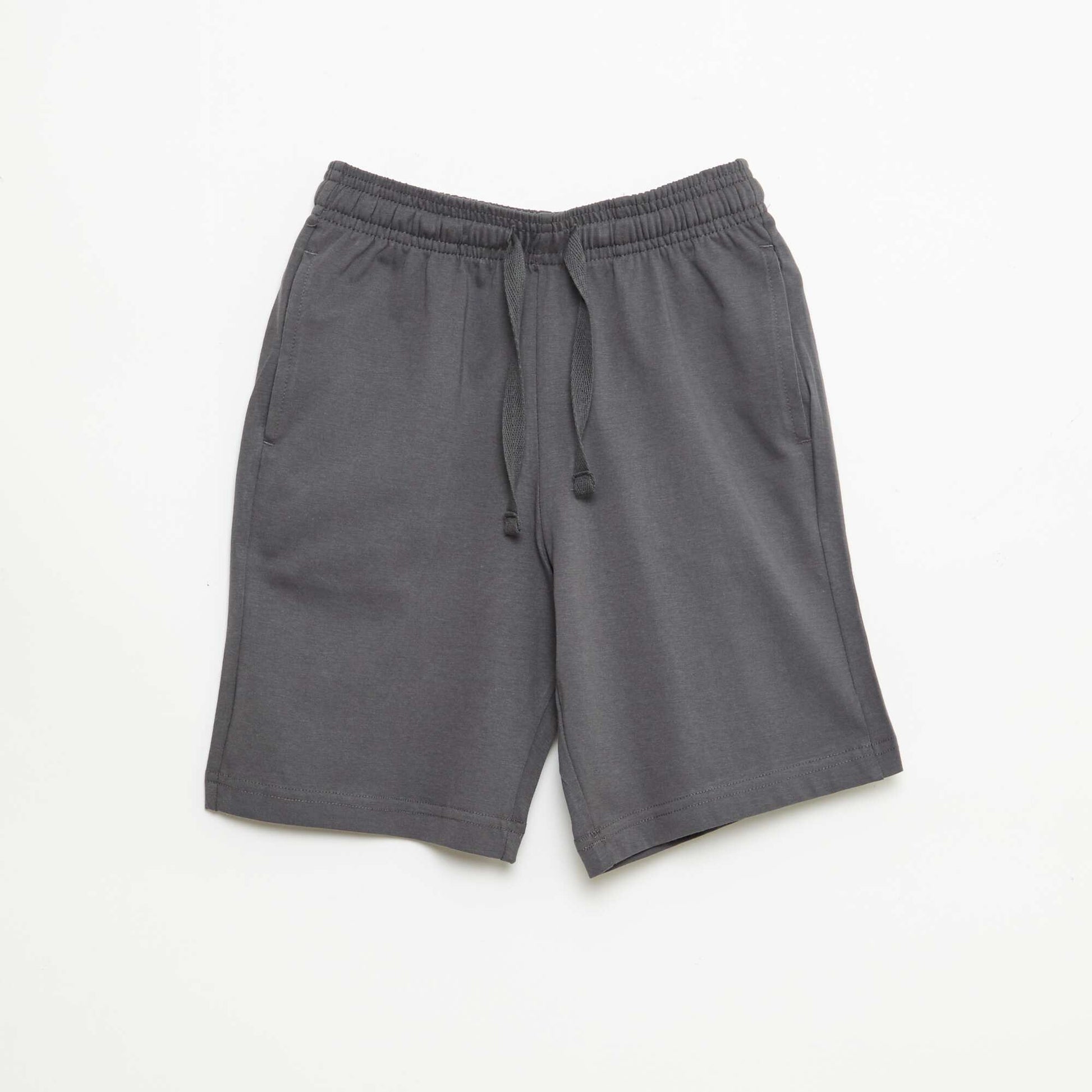 Lot de 2 shorts en jersey coton uni GRIS