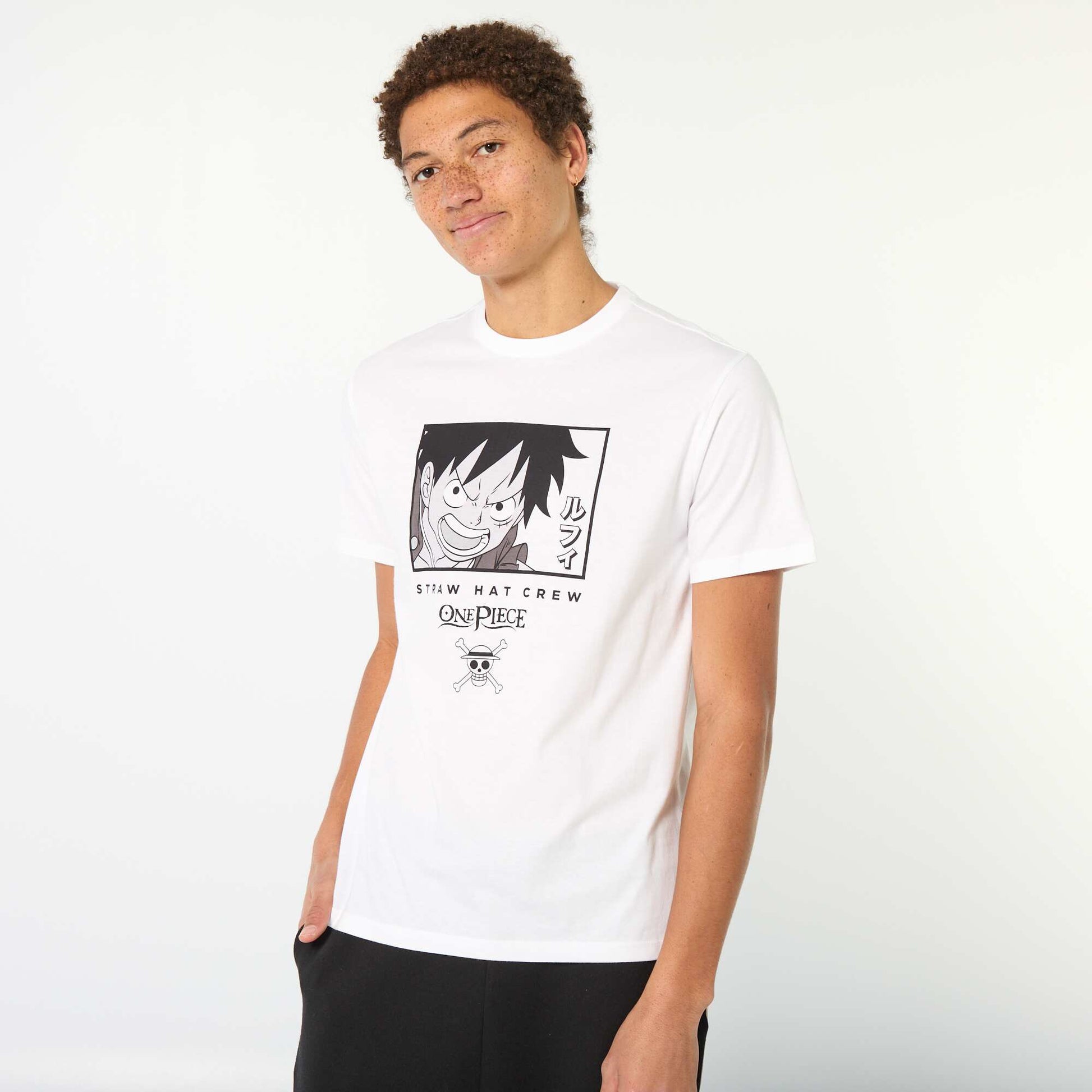 T-shirt imprimé 'One piece' BLANC