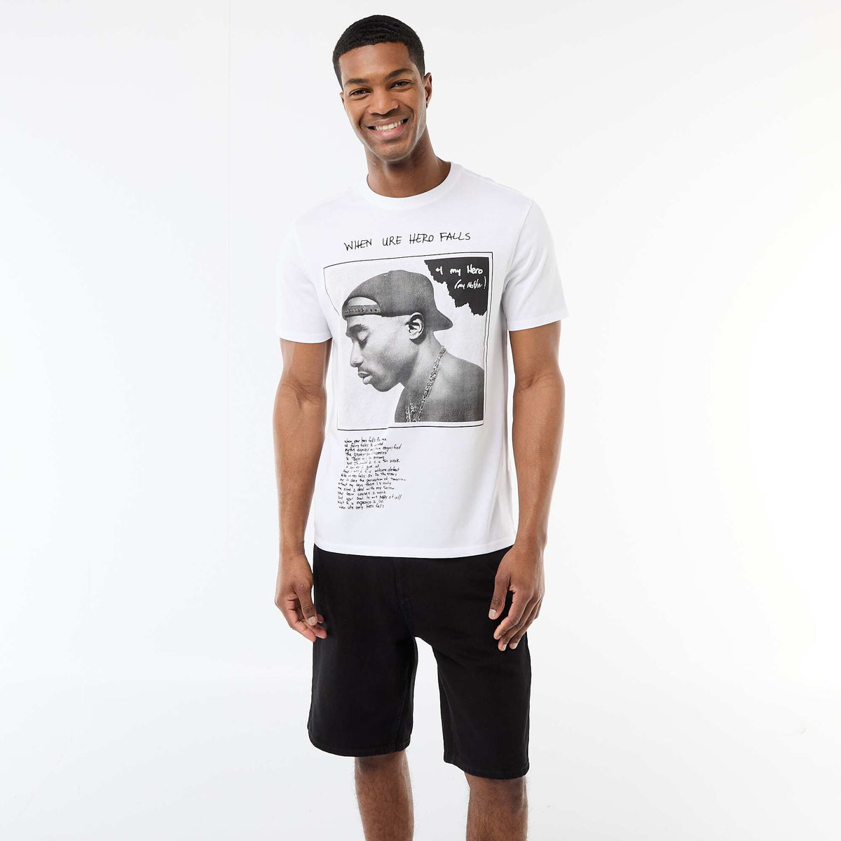 Tee-shirt à manches courtes 'Tupac' BLANC