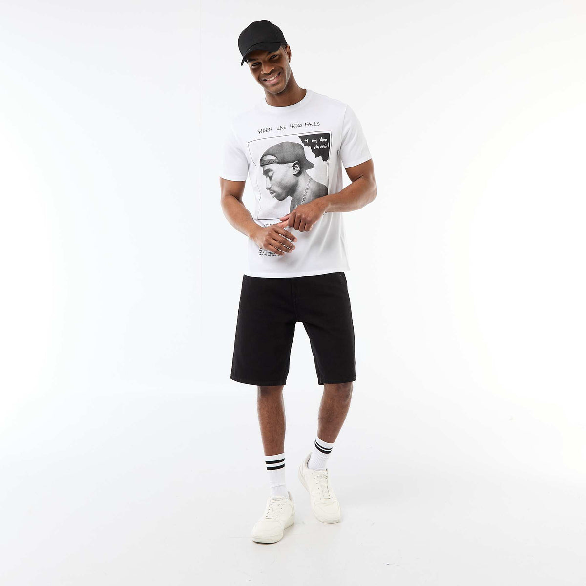 Tee-shirt à manches courtes 'Tupac' BLANC