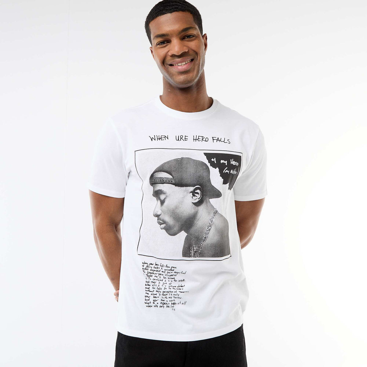 Tee-shirt à manches courtes 'Tupac' BLANC