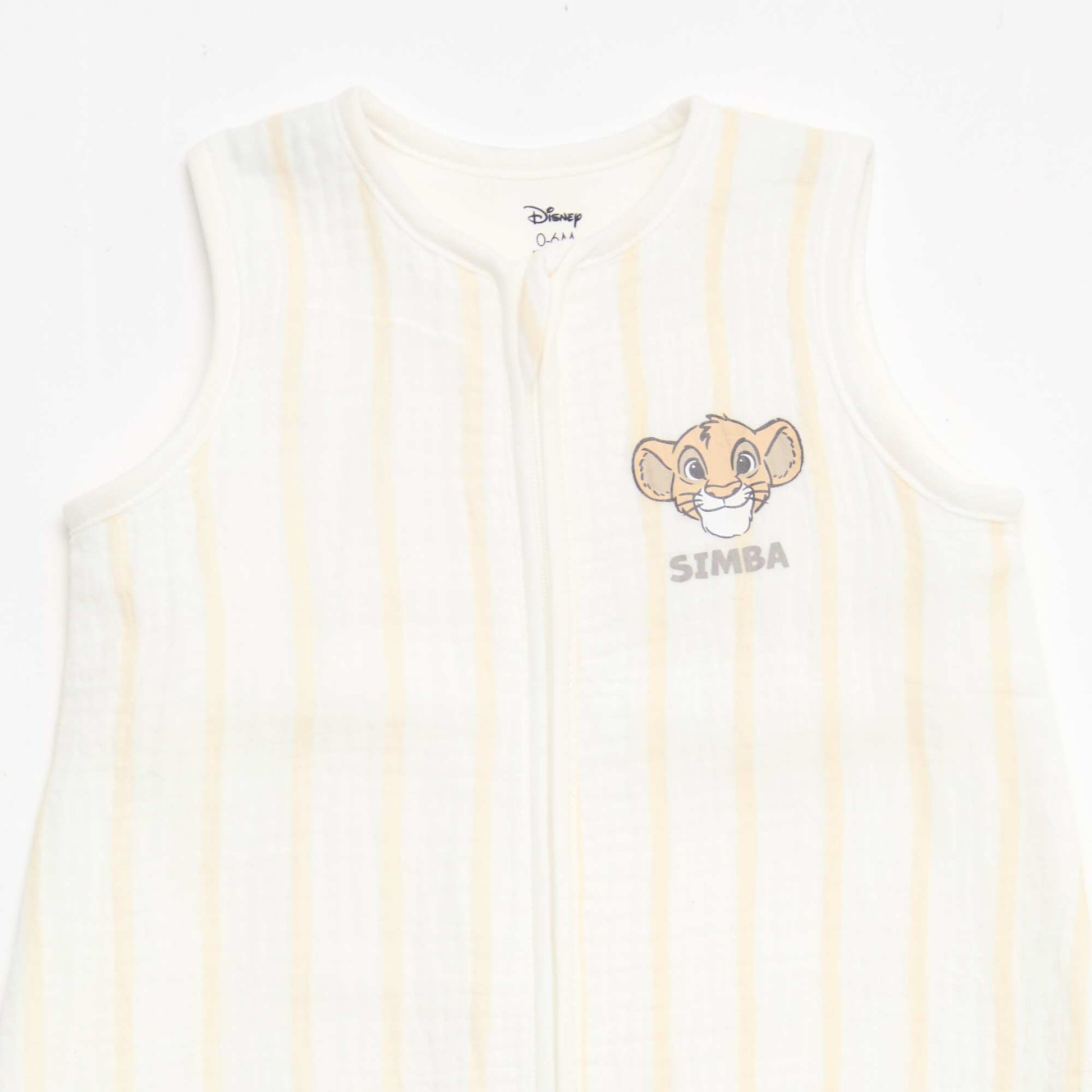Gigoteuse zippée sans manches 'Disney' 'Simba' en velours BLANC
