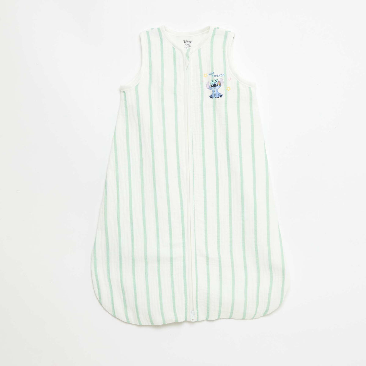 Gigoteuse zippée sans manches 'Disney' 'Stitch' en velours BLANC