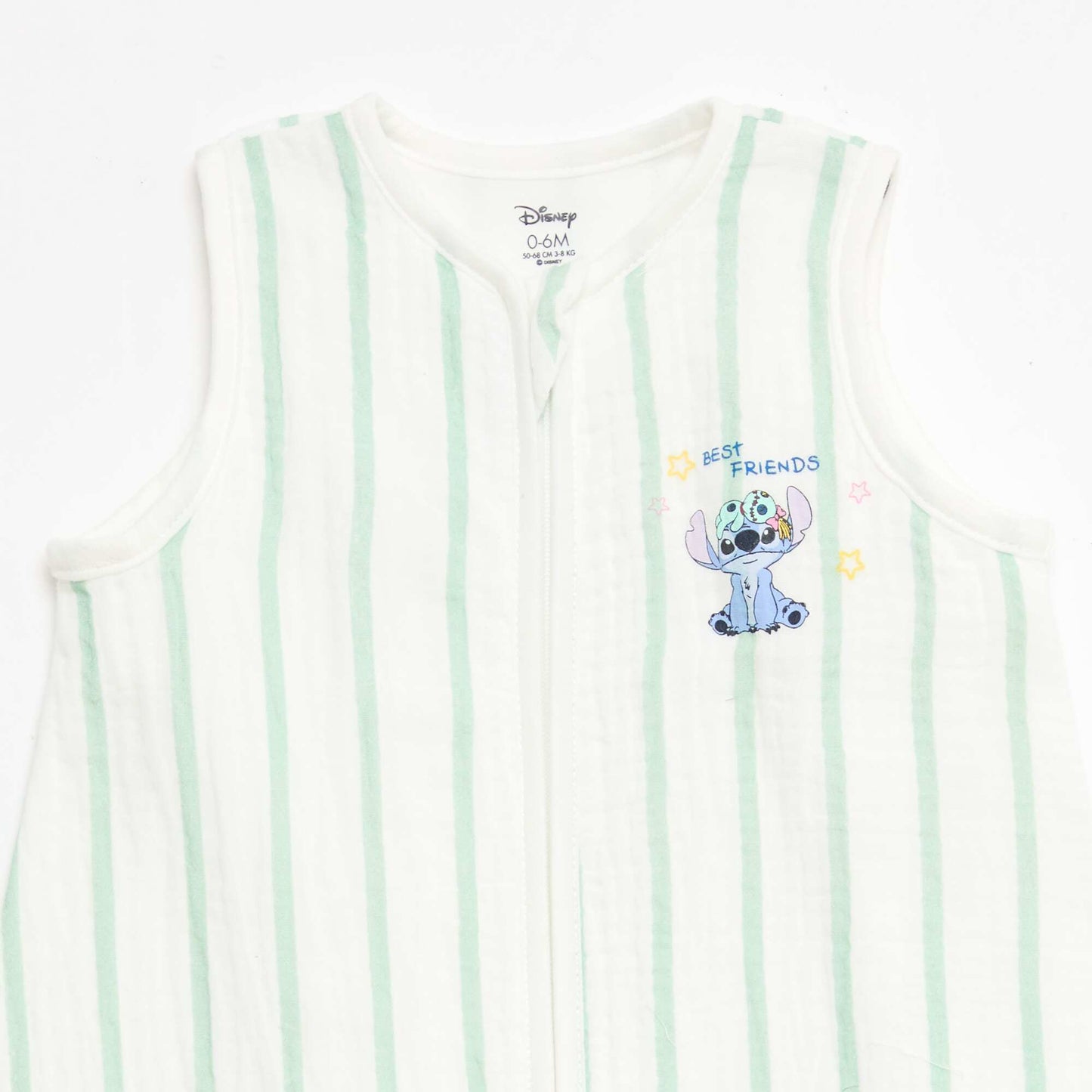 Gigoteuse zippée sans manches 'Disney' 'Stitch' en velours BLANC