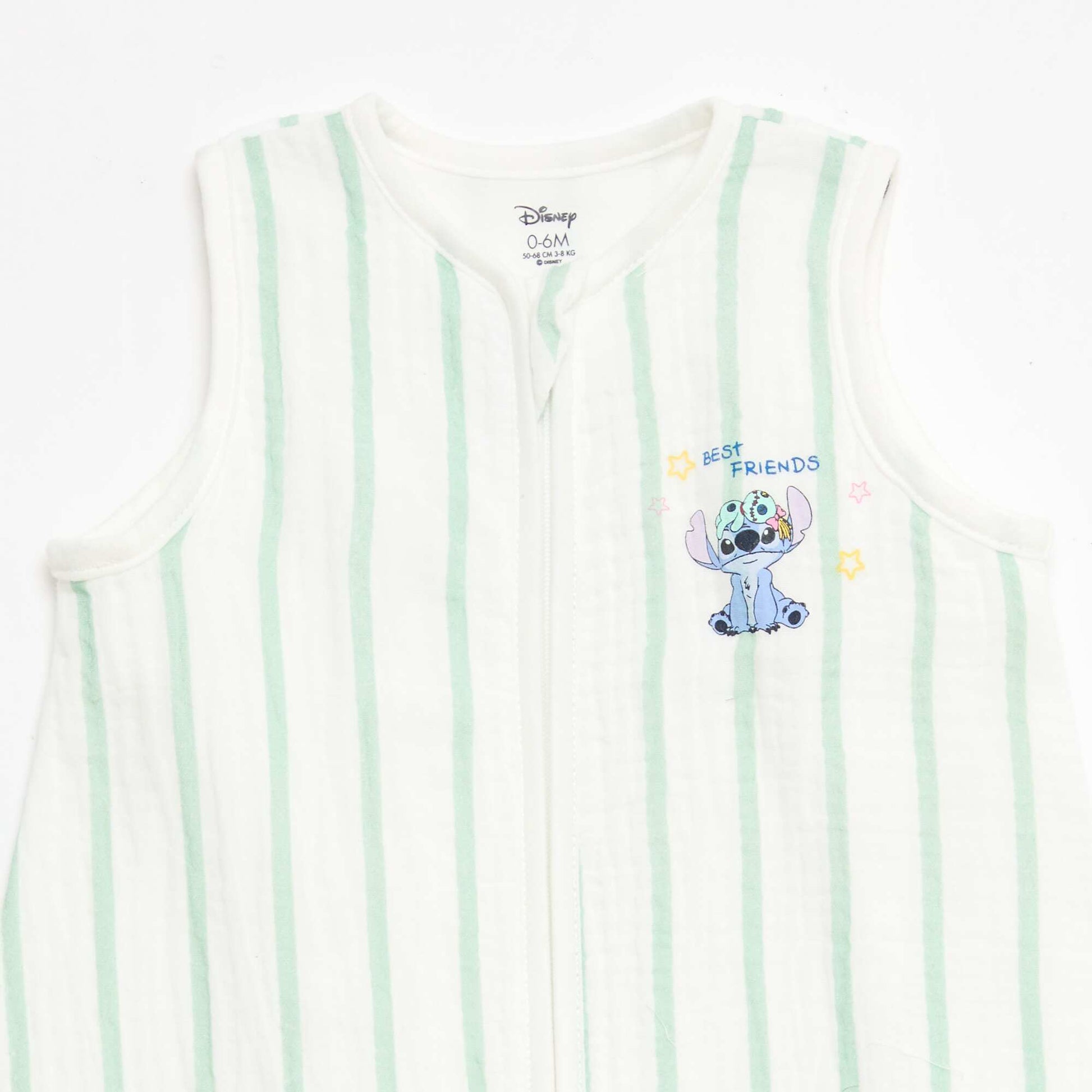 Gigoteuse zippée sans manches 'Disney' 'Stitch' en velours BLANC