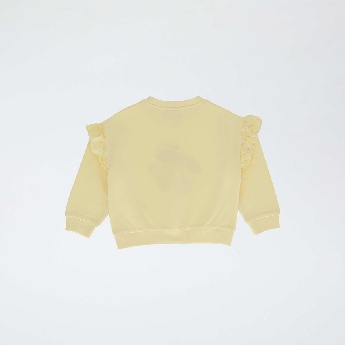Sweat 'Hello kitty' en coton uni JAUNE