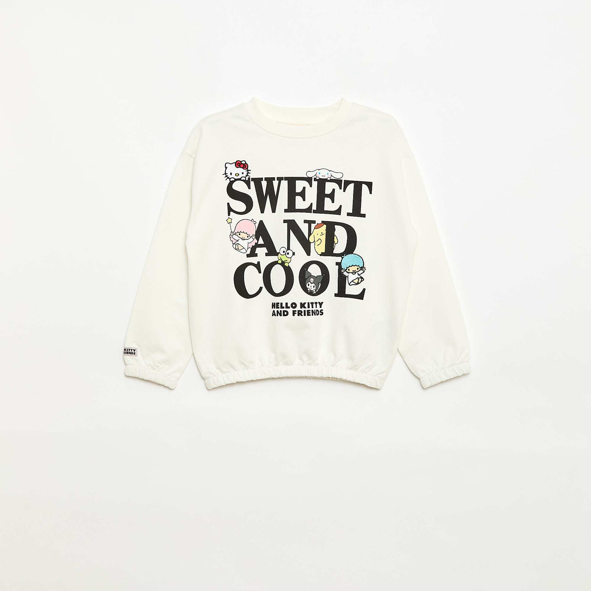 Sweat 'Hello Kitty' avec imprimés et broderies BLANC