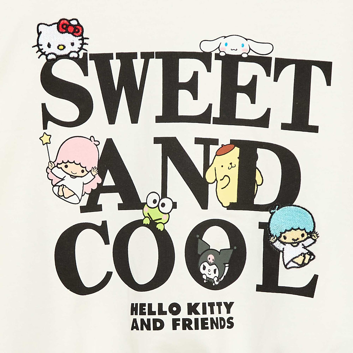 Sweat 'Hello Kitty' avec imprimés et broderies BLANC