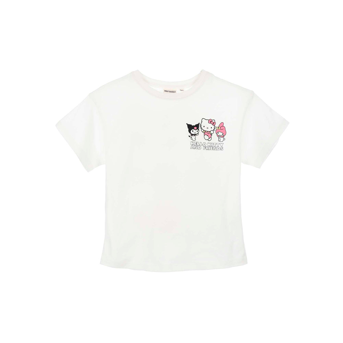 T-shirt imprimé 'Hello kitty' en coton uni BLANC