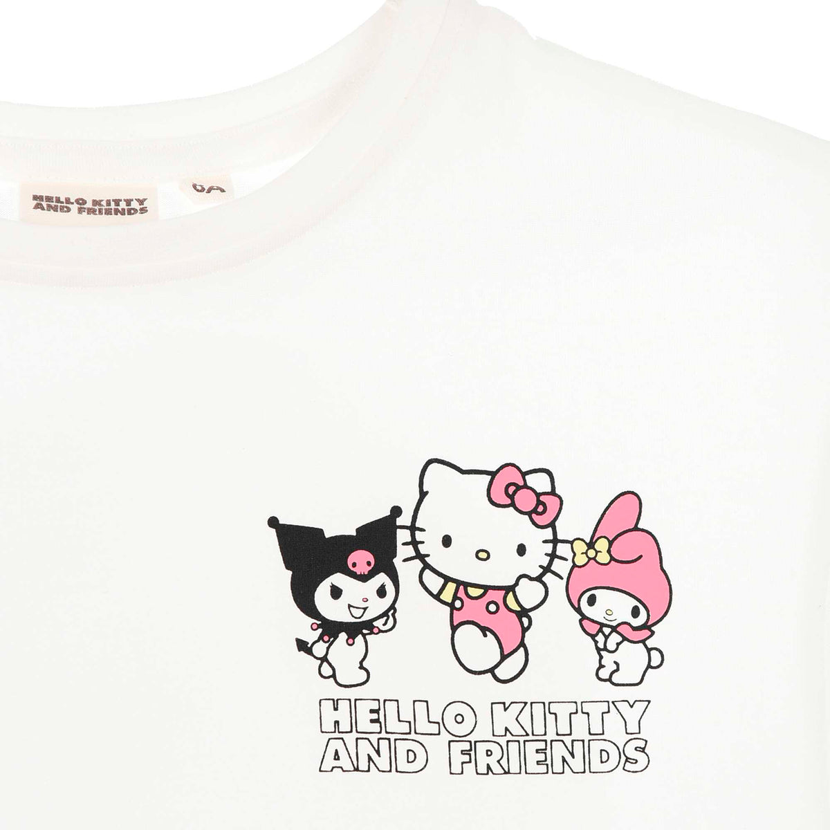 T-shirt imprimé 'Hello kitty' en coton uni BLANC