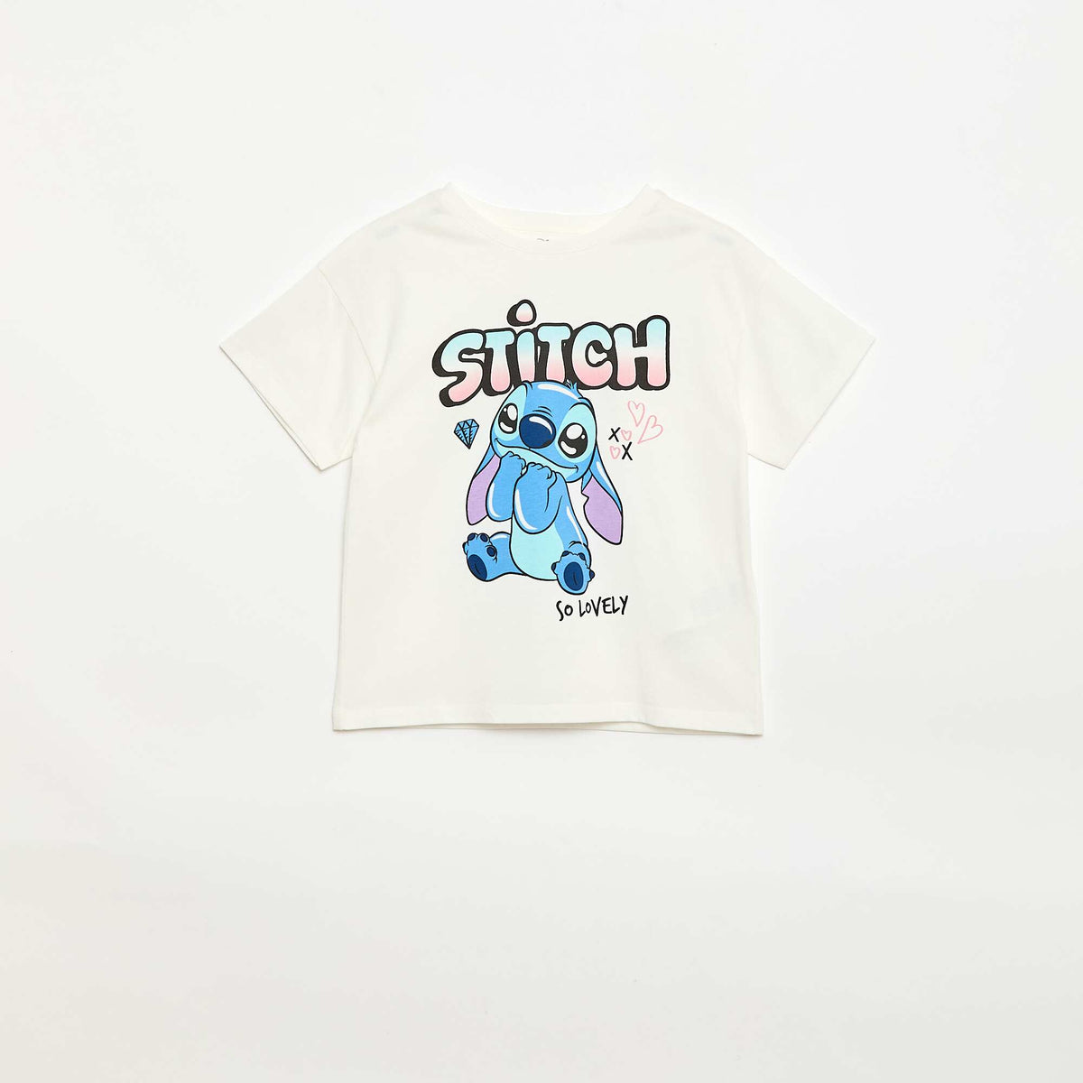 T-shirt uni 'Disney' 'Stitch' en coton BLANC
