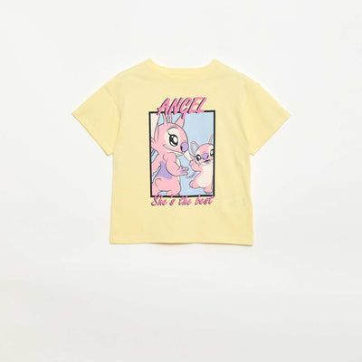 T-shirt uni 'Disney' 'Angel' en coton JAUNE