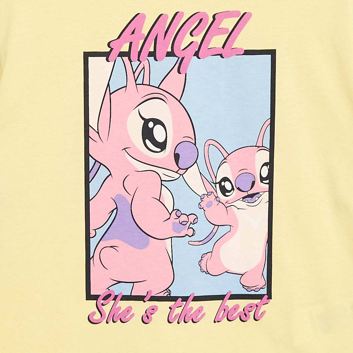 T-shirt uni 'Disney' 'Angel' en coton JAUNE