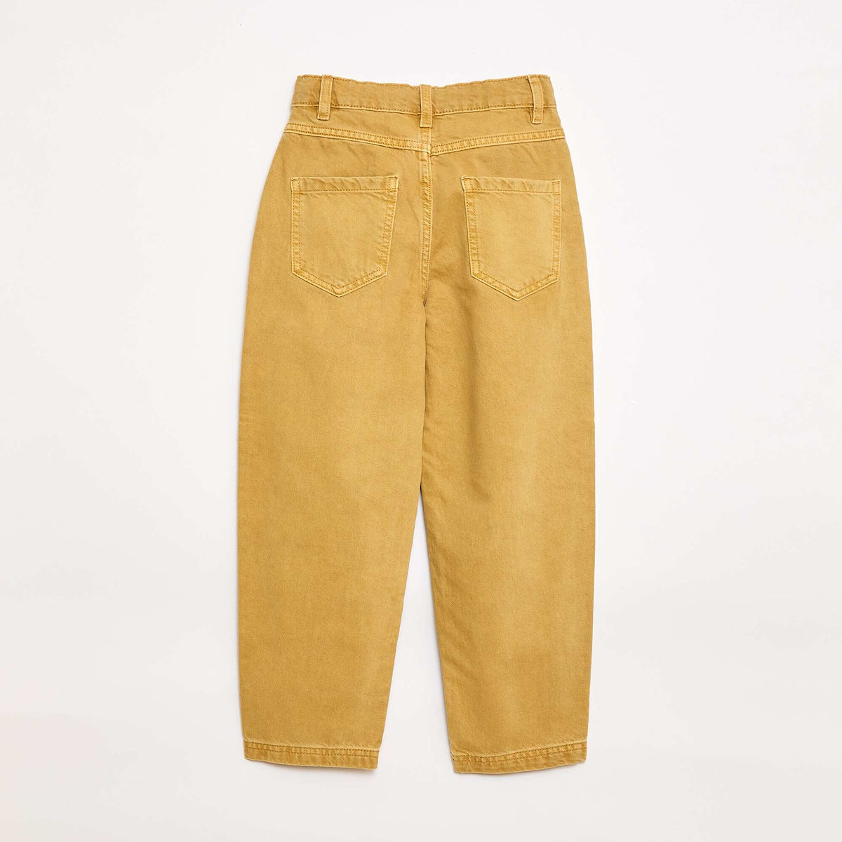 Pantalon denim coupe large balloon JAUNE