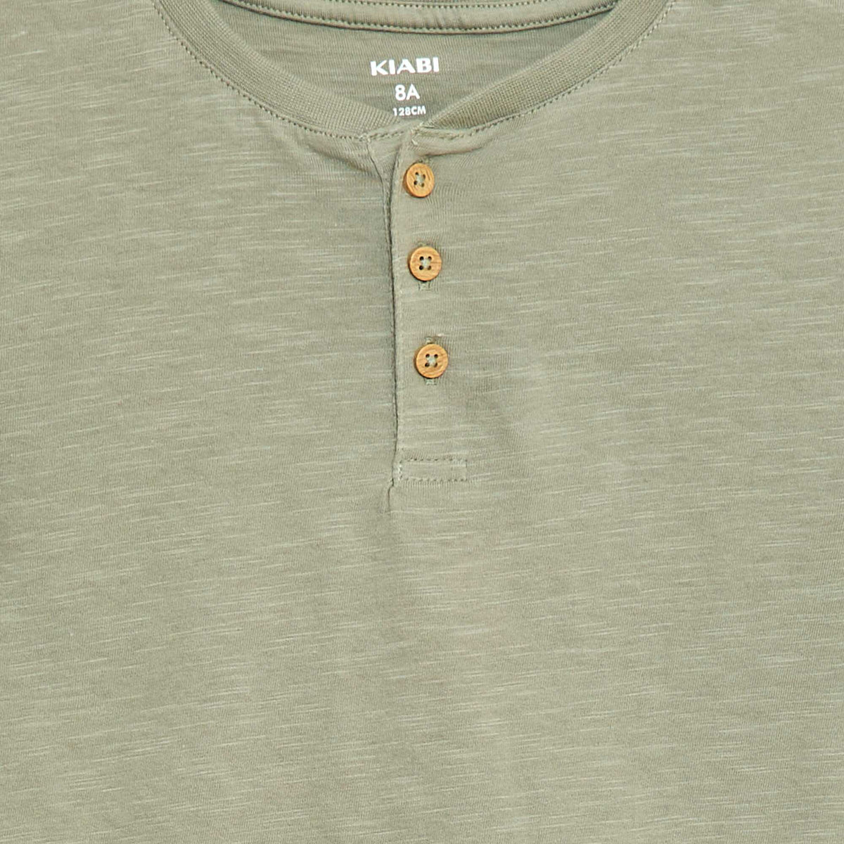T-shirt à col tunisien VERT