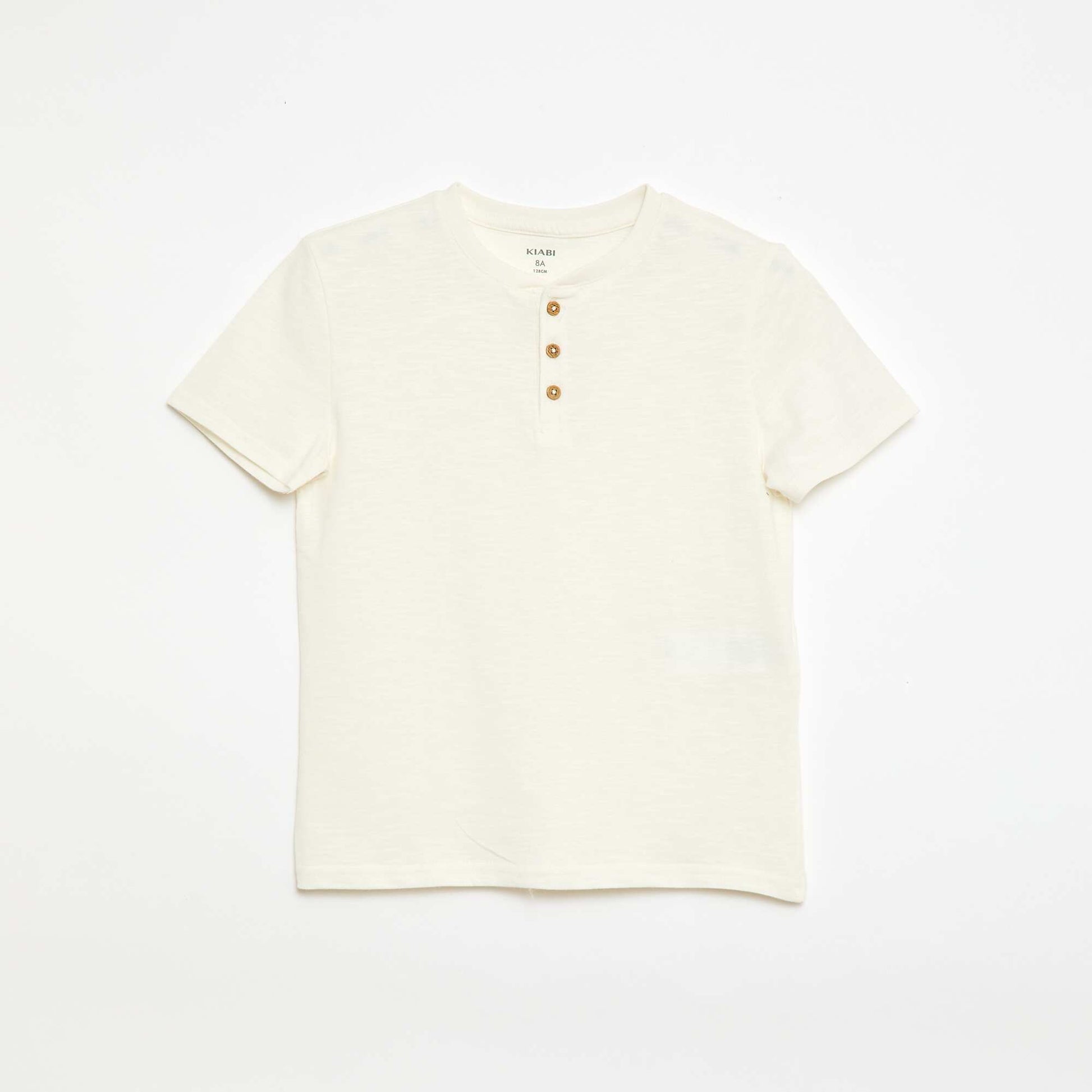 T-shirt à col tunisien BLANC