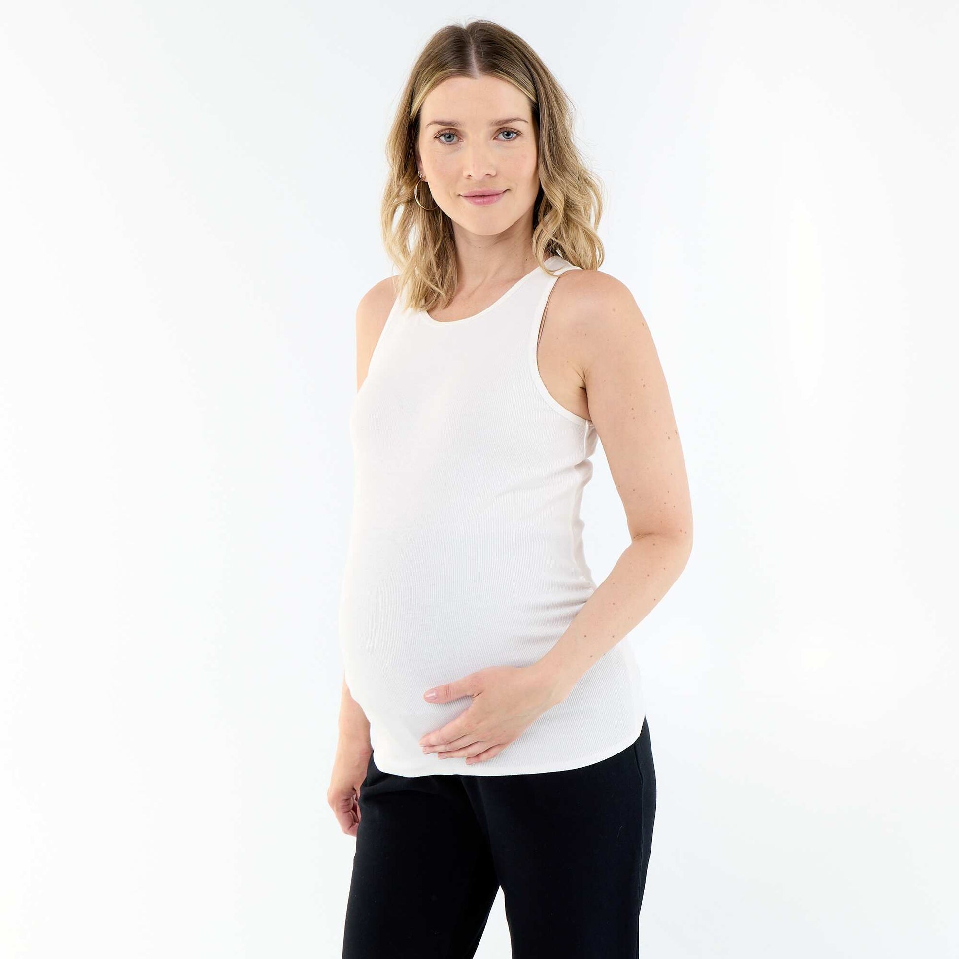 Débardeur de grossesse à emmanchures américaines BLANC