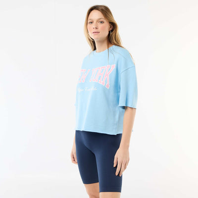 Short cycliste côtelé BLEU