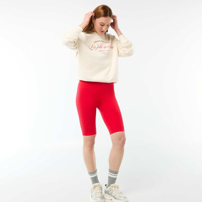 Short cycliste côtelé ROUGE