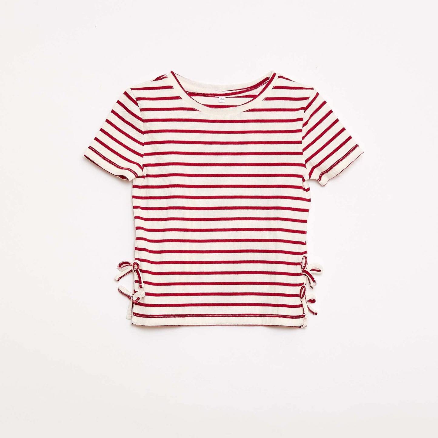T-shirt avec nœuds fantaisie ROUGE