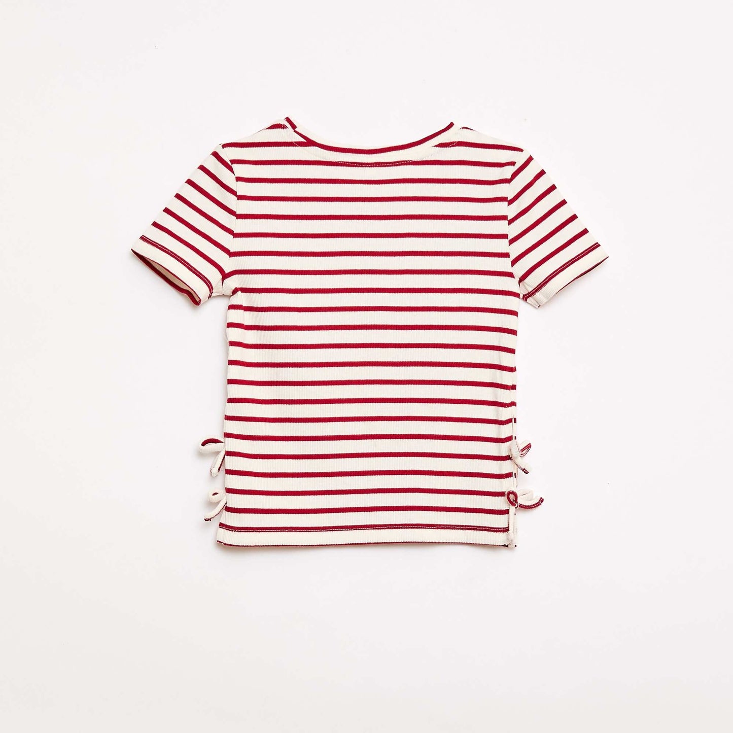 T-shirt avec nœuds fantaisie ROUGE