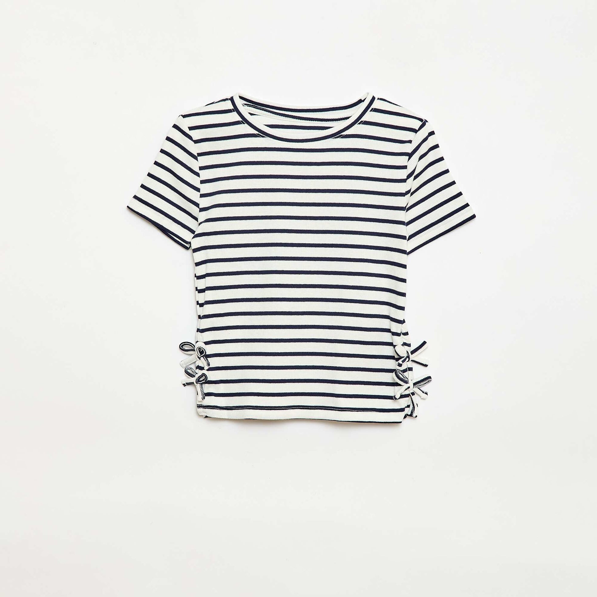 T-shirt avec nœuds fantaisie BLEU