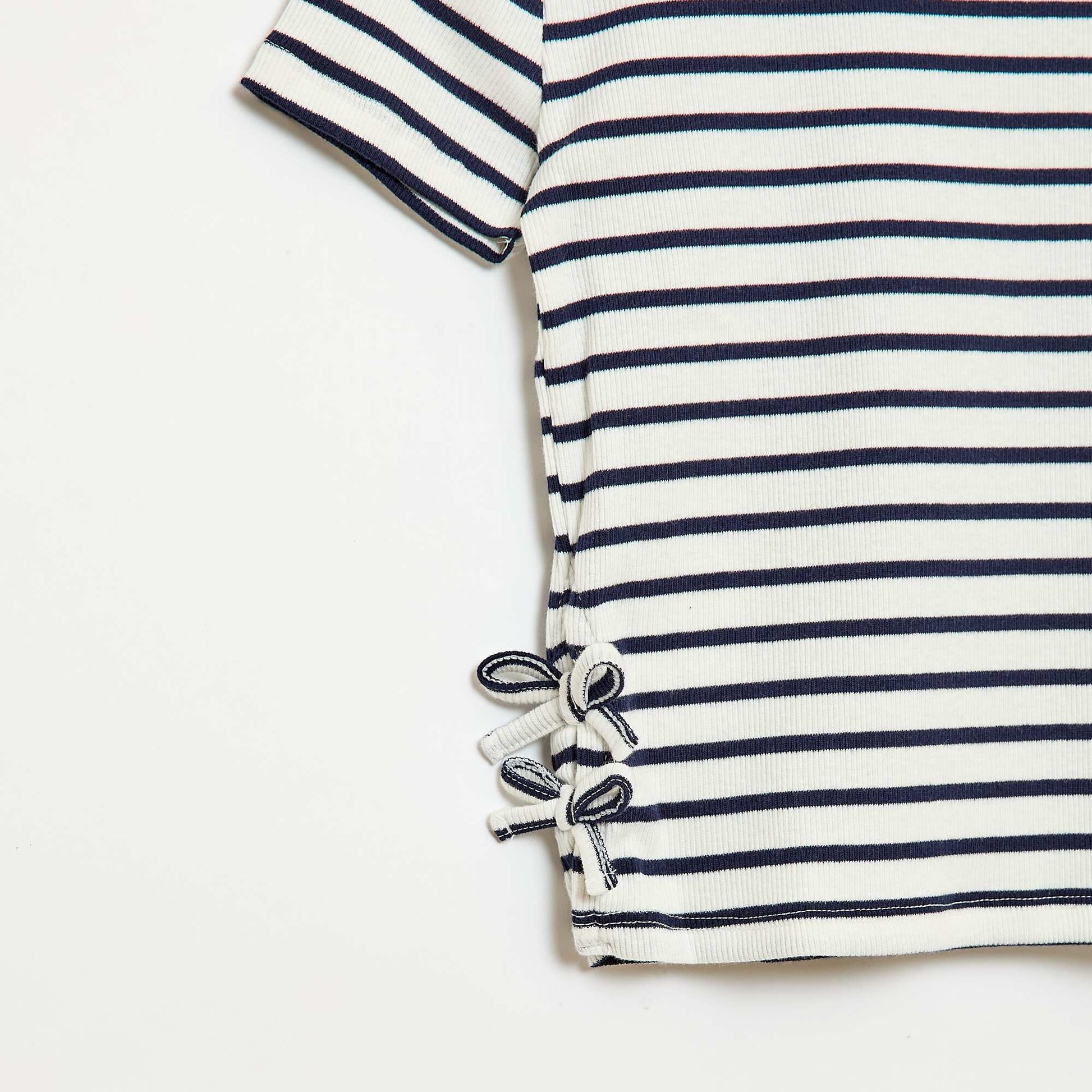 T-shirt avec nœuds fantaisie BLEU