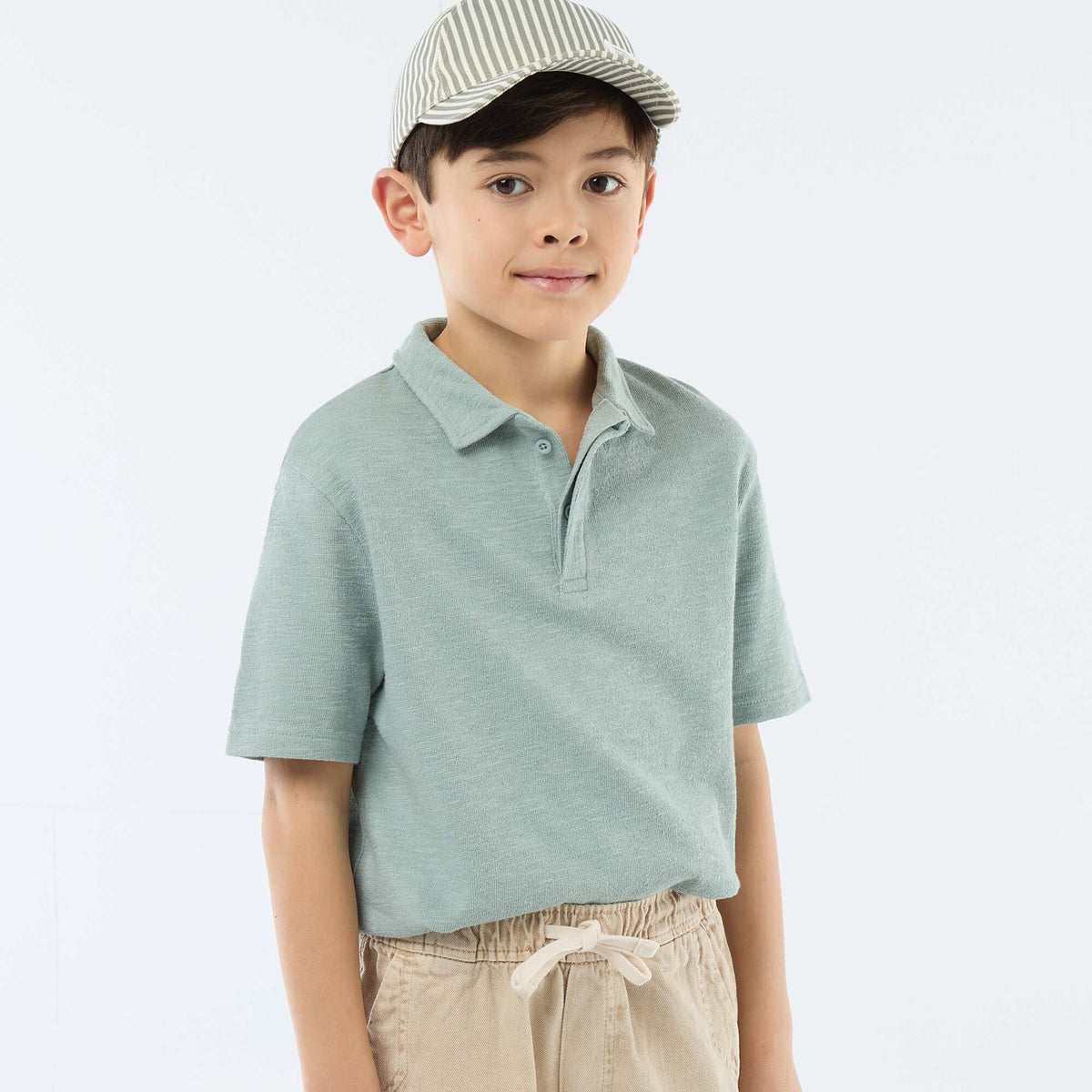 T-shirt polo BLEU VERT