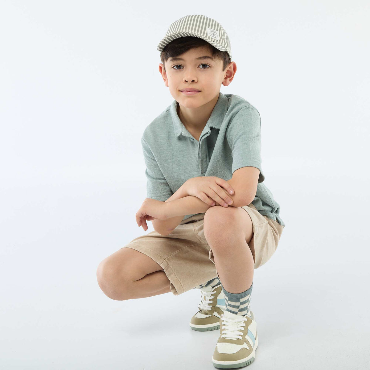 T-shirt polo BLEU VERT