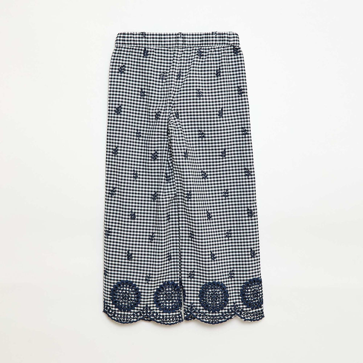 Pantalon vichy en coton BLEU MARINE