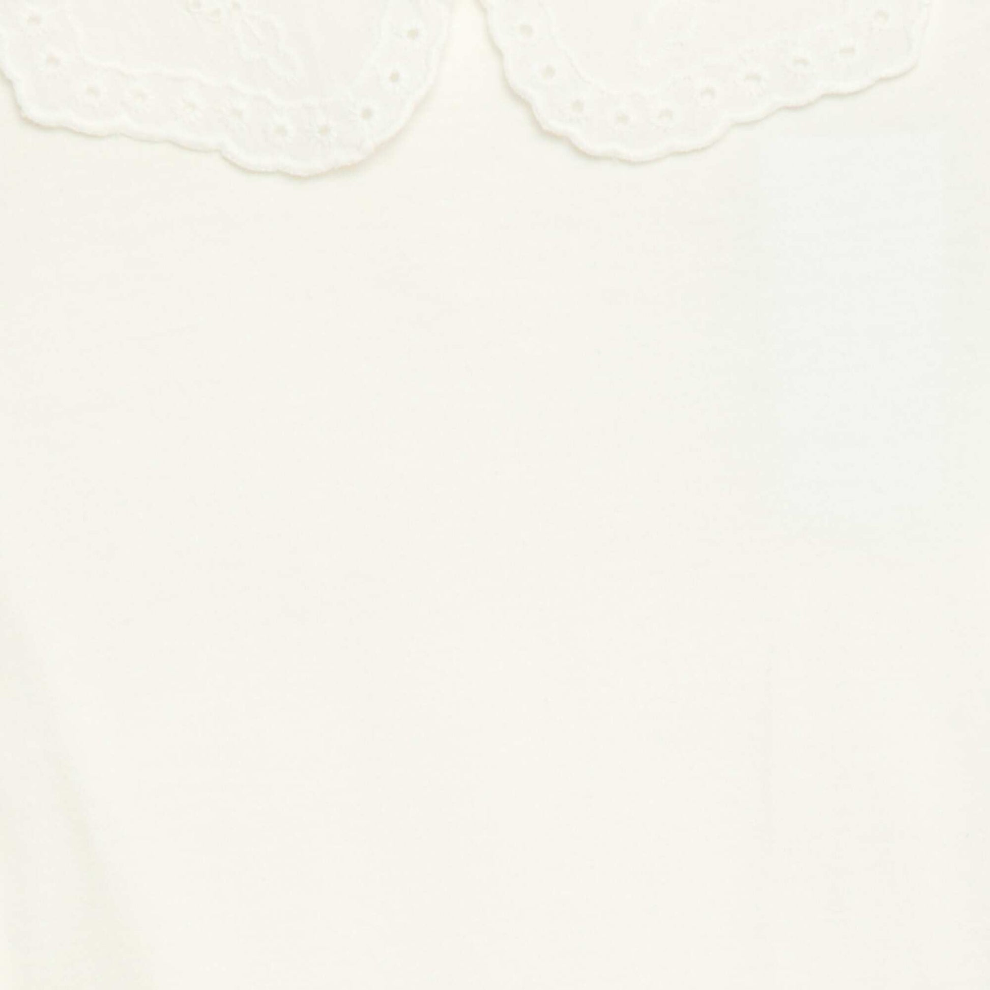 T-shirt en jersey avec col Claudine avec broderies anglaises BLANC