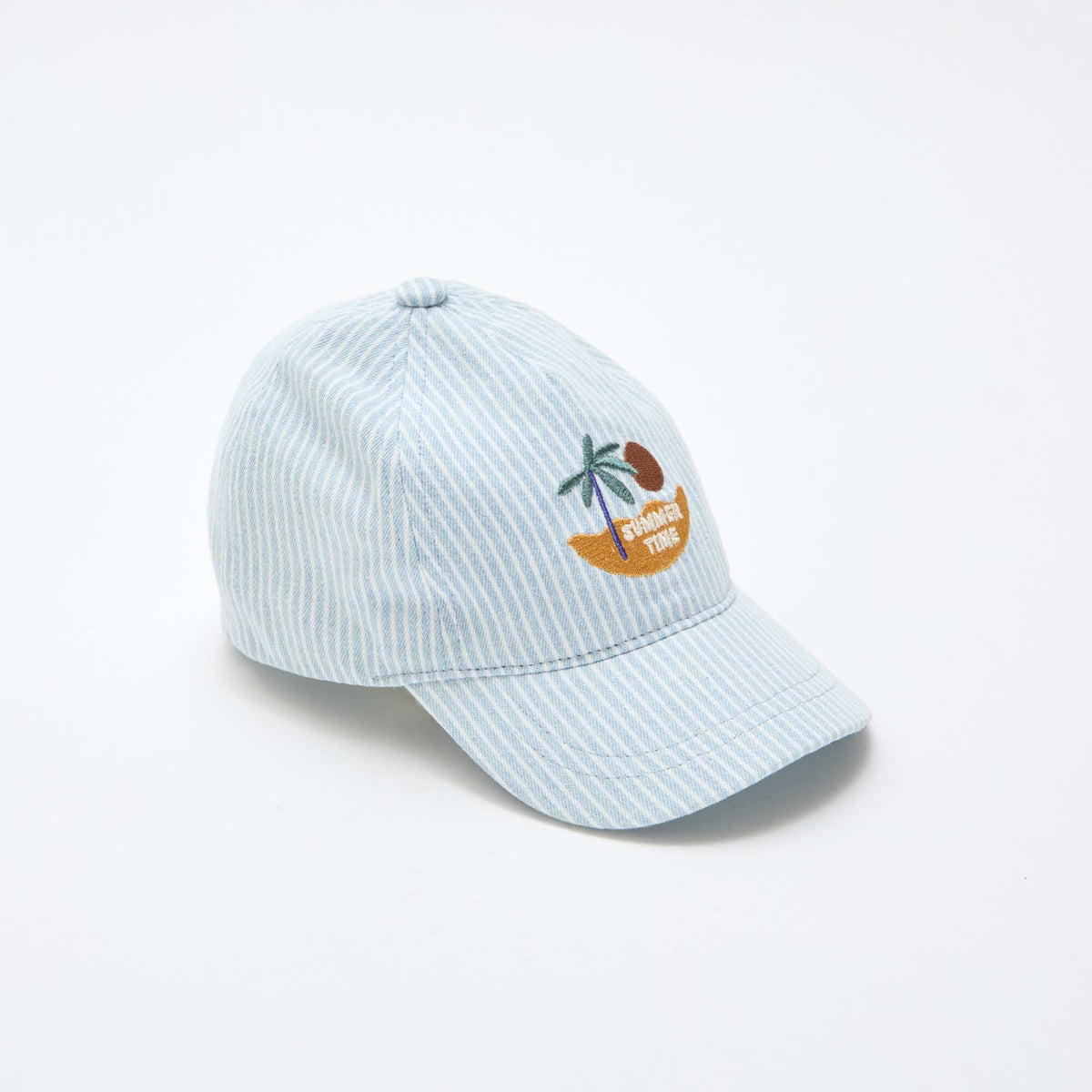 Casquette rayée avec patch brodé BLEU