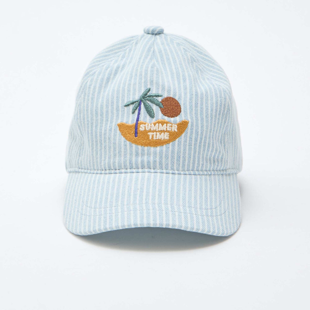 Casquette rayée avec patch brodé BLEU