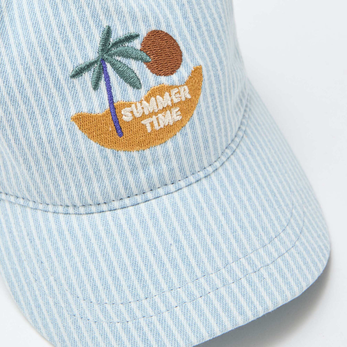 Casquette rayée avec patch brodé BLEU