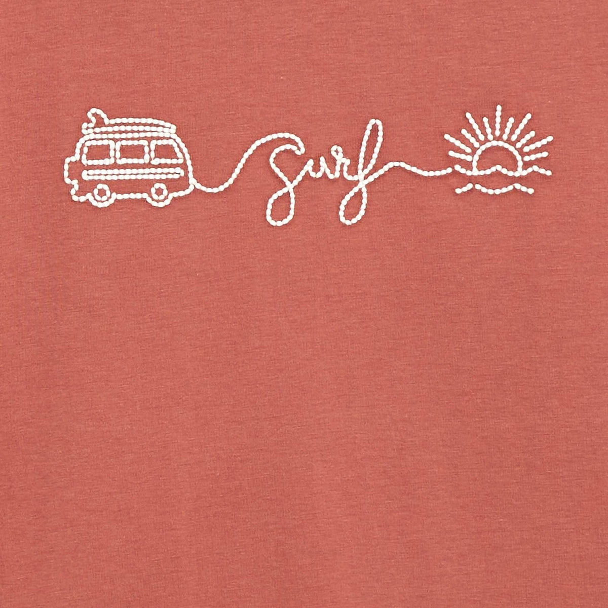T-shirt à manches courtes brodé ROUGE