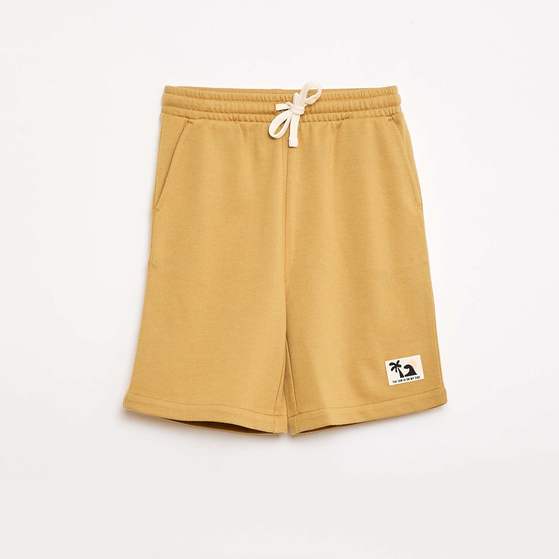 Ensemble t-shirt + short style damier - 2 pièces JAUNE