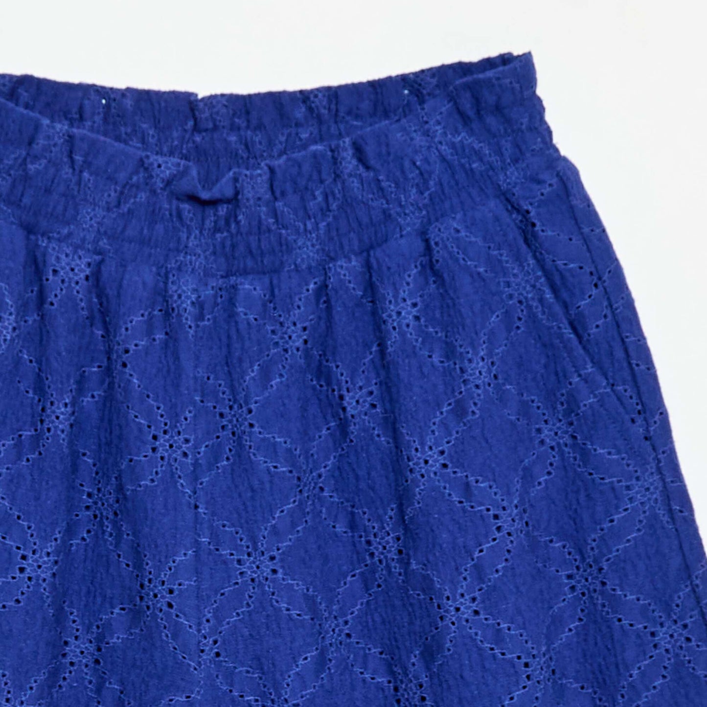 Pantalon large en broderie anglaise BLEU