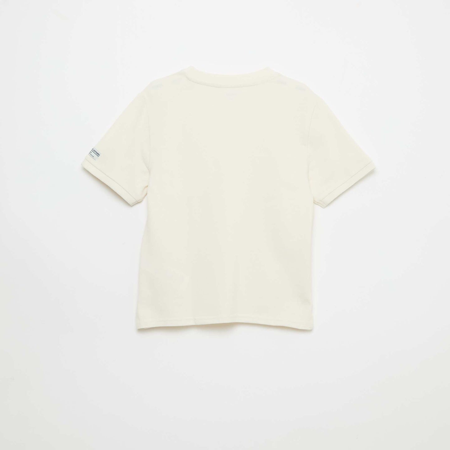 T-shirt en coton piqué à manches courtes BLANC
