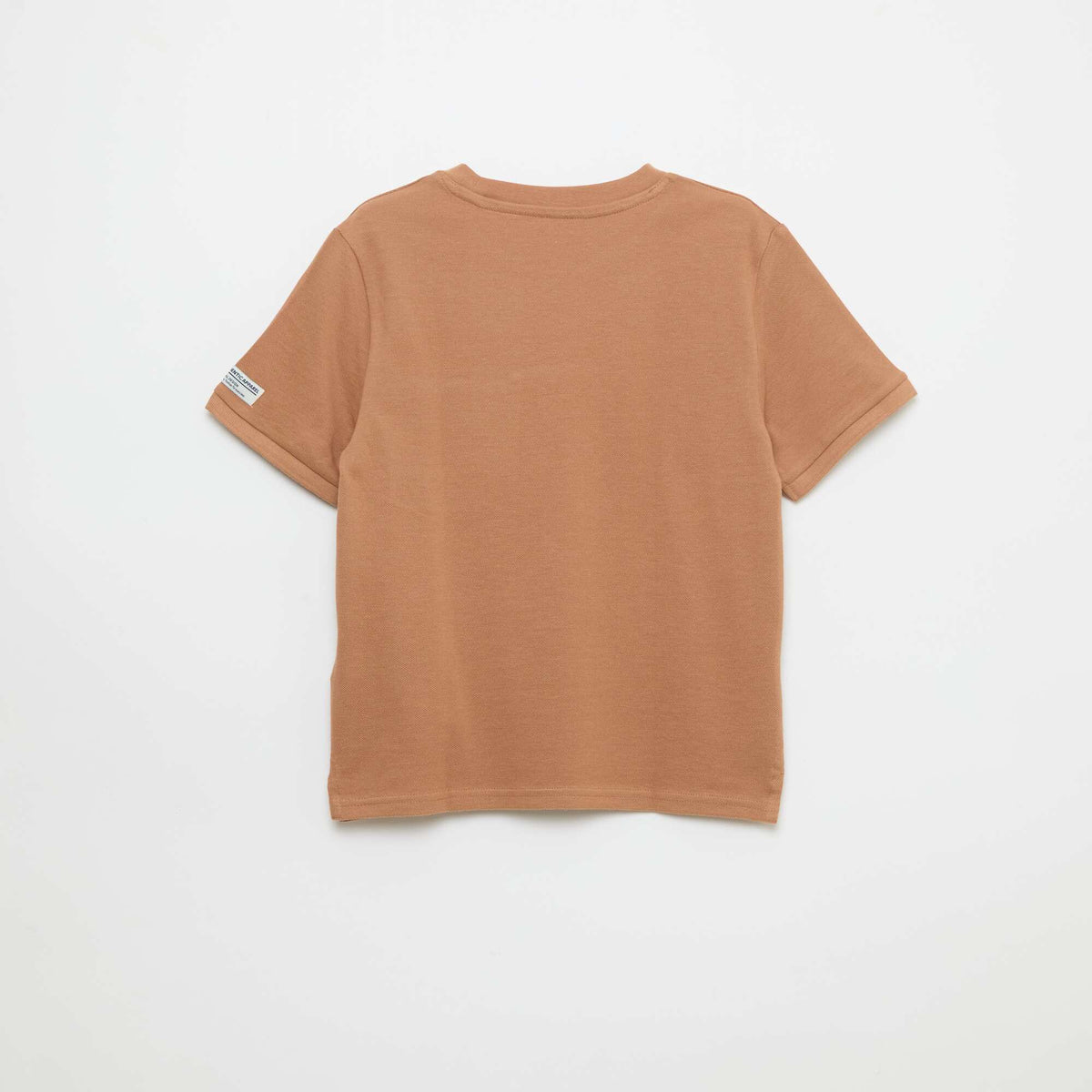T-shirt en coton piqué à manches courtes MARRON /MARRON MOYEN