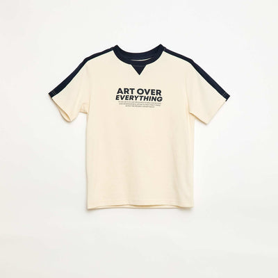 T-shirt imprimé à message BLANC