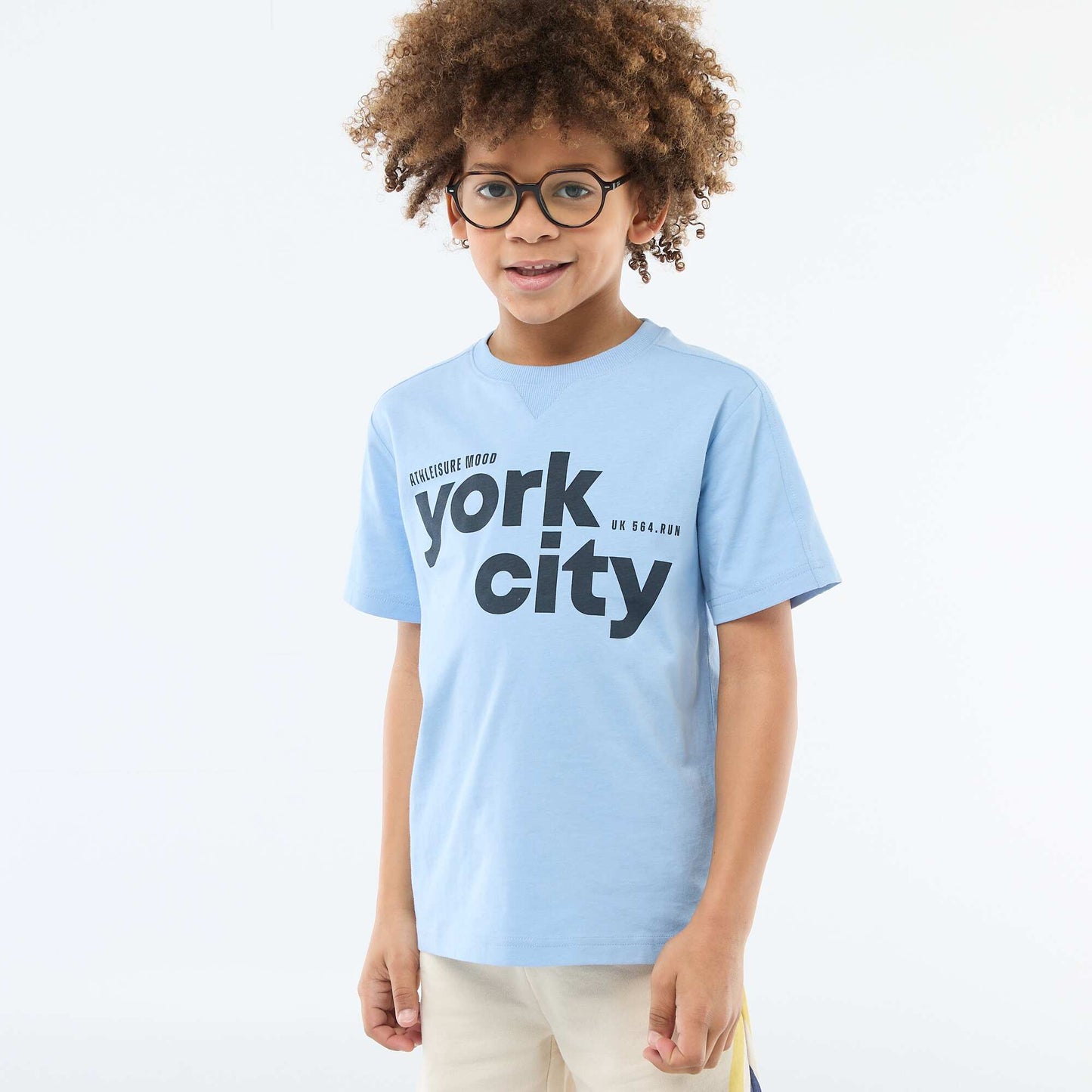 T-shirt imprimé à message BLEU