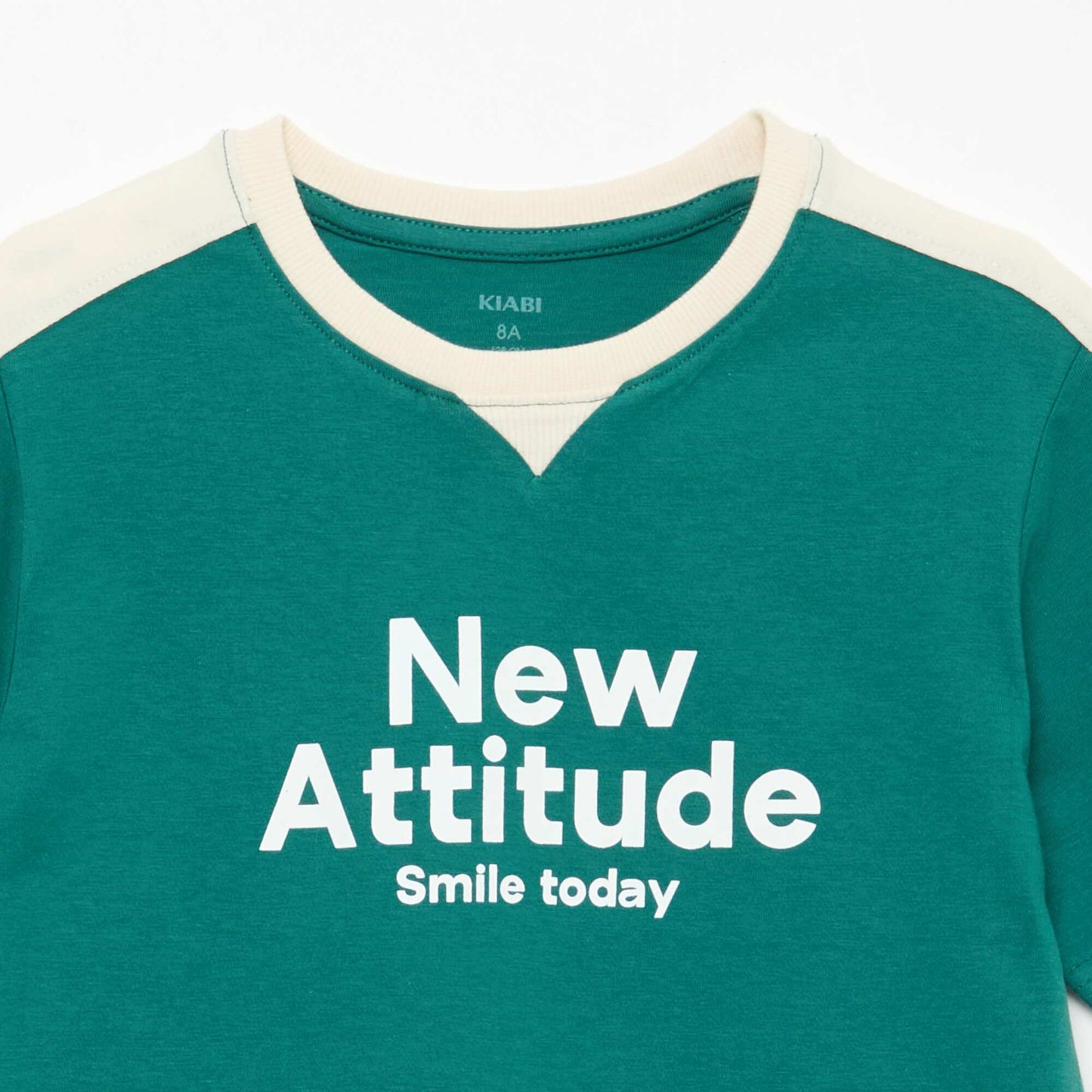 T-shirt imprimé à message VERT