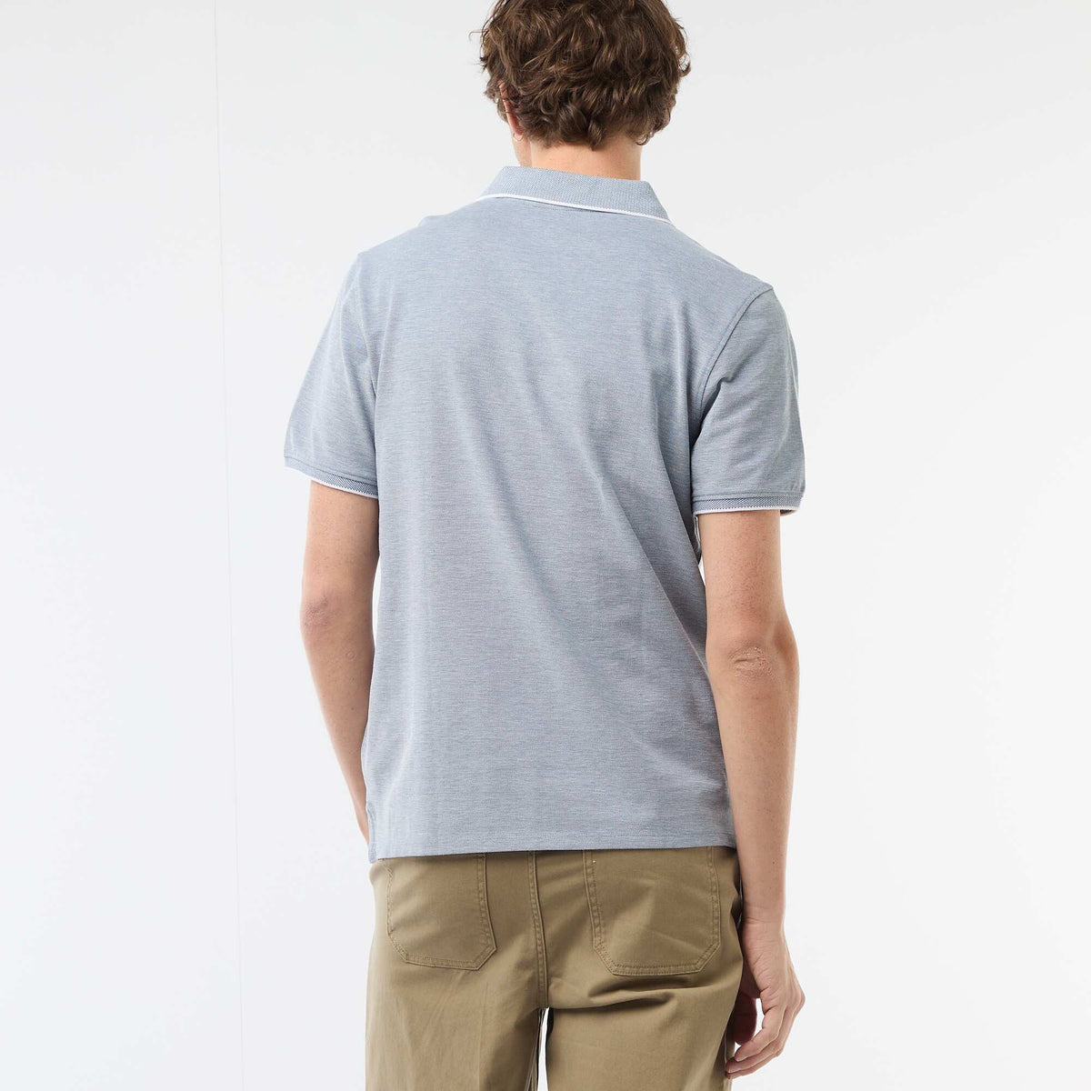 Polo avec broderie sur poitrine BLEU