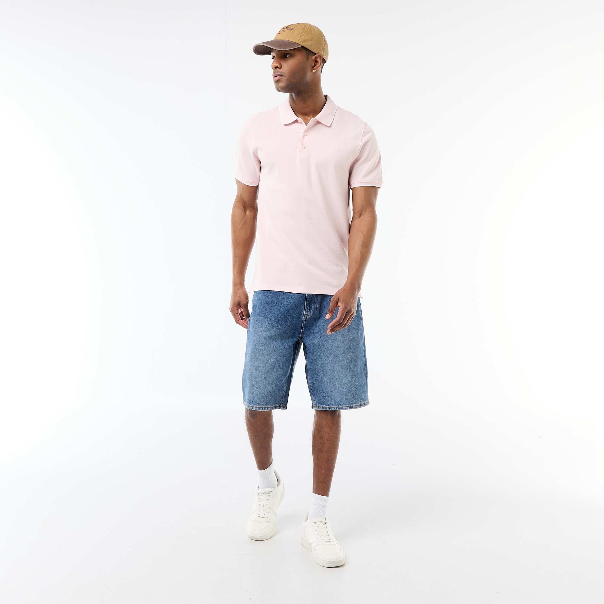 Polo avec broderie sur poitrine ROSE