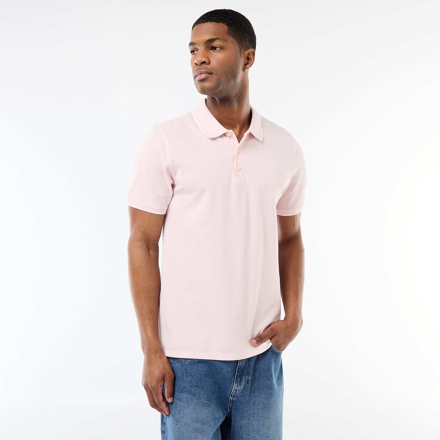 Polo avec broderie sur poitrine ROSE