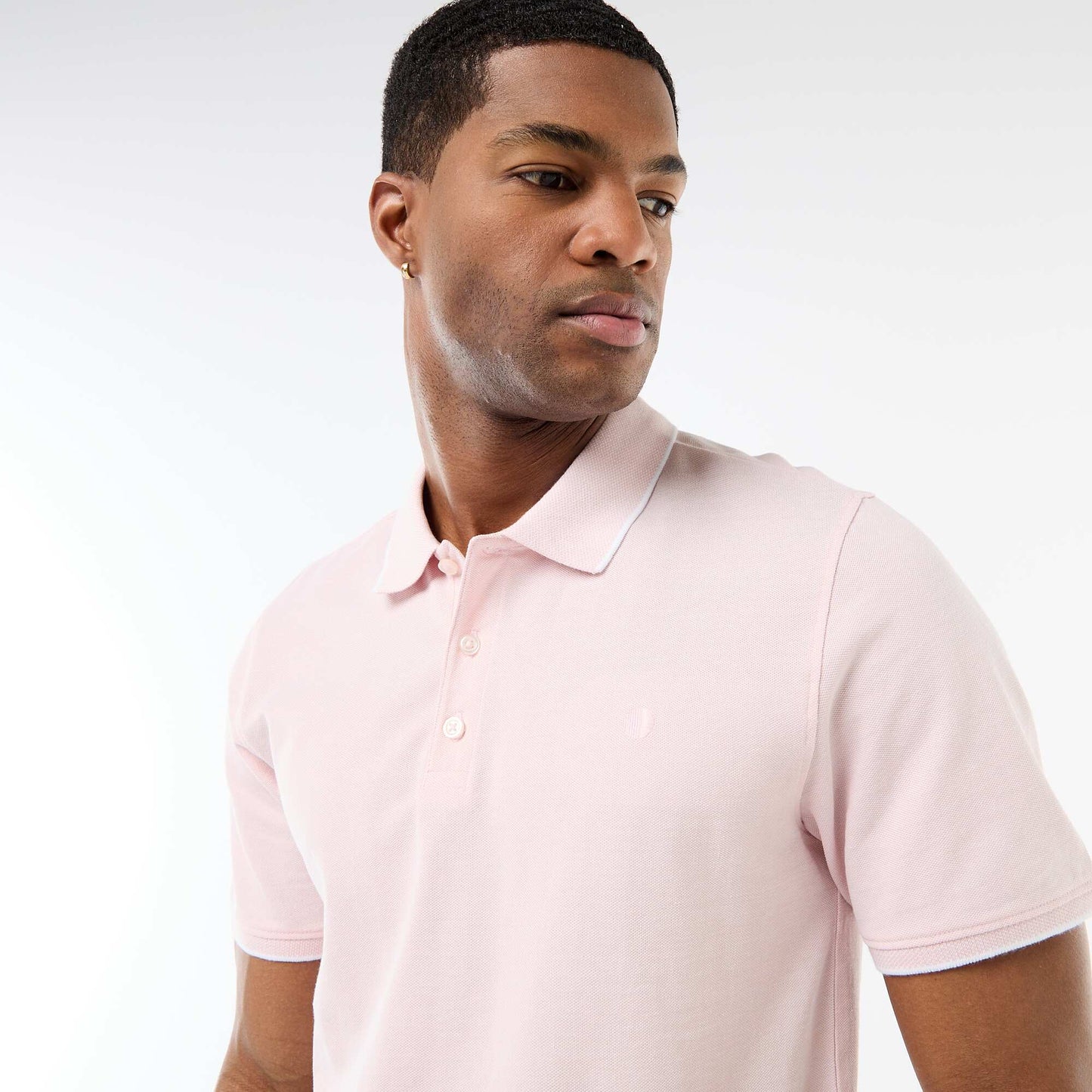Polo avec broderie sur poitrine ROSE