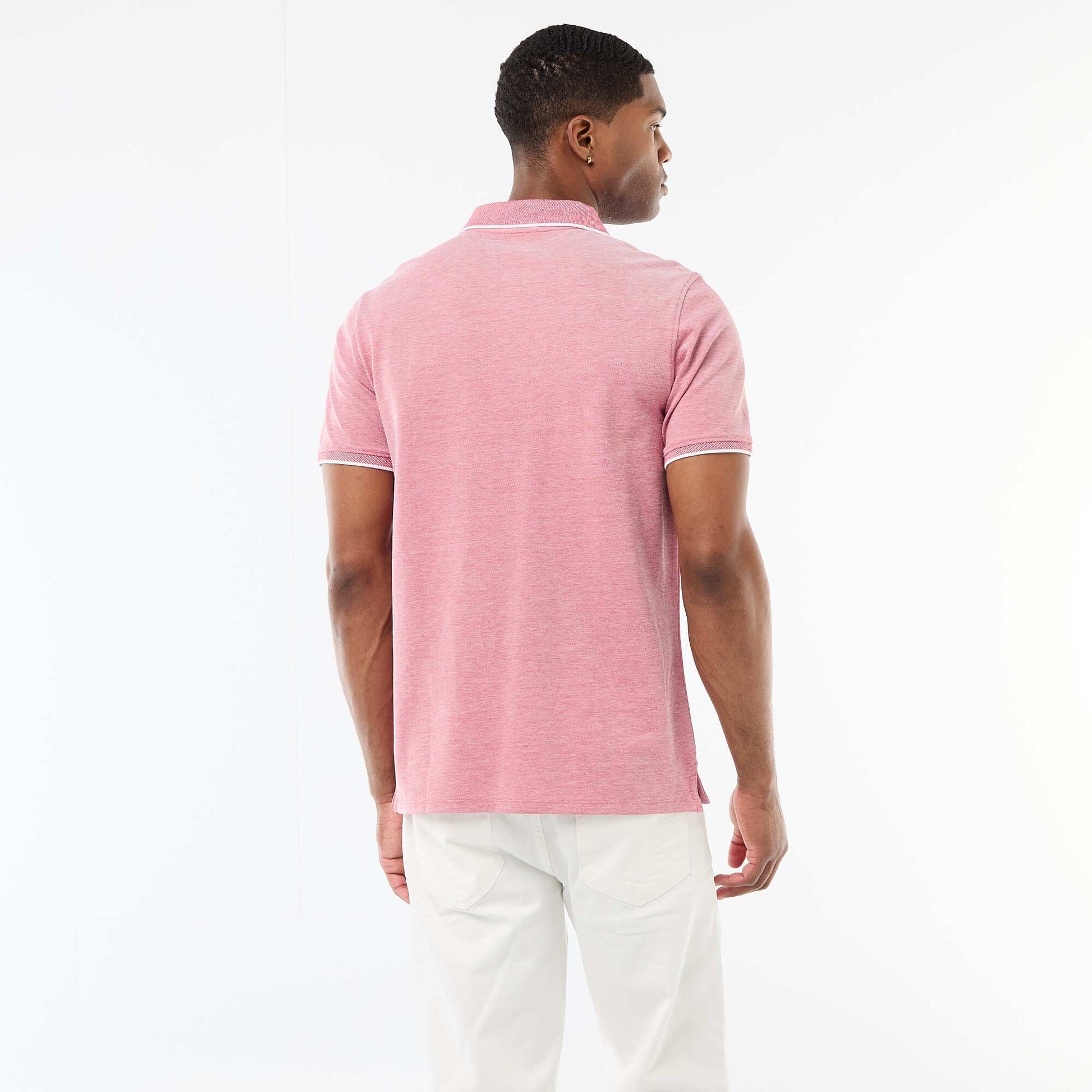 Polo avec broderie sur poitrine ROUGE